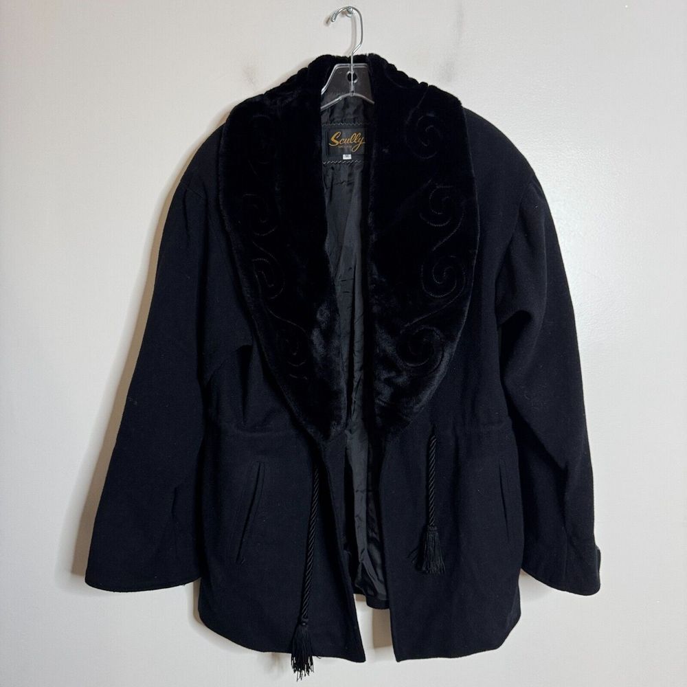 Scully‎ Overcoat Womens Size Medum Solid Black